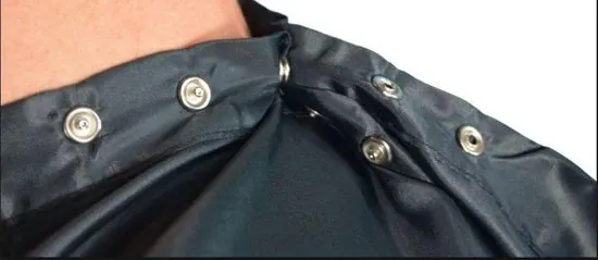 Barber kapmantel Button Sluiting - Kapmantel zwart basic | Kapper klant kleding | Waterproof Kappersmantel / Kappersschort Waterproof